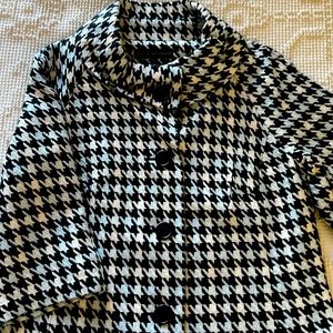 Flared Houndstooth Blazer 3/4 Flared Sleeve Size Small